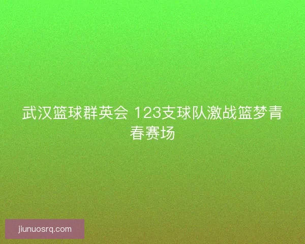武汉篮球群英会 123支球队激战篮梦青春赛场