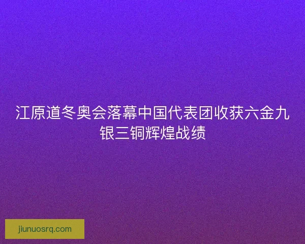 江原道冬奥会落幕中国代表团收获六金九银三铜辉煌战绩 江原道冬奥会落幕中国代表团收获六金九银三铜辉煌战绩